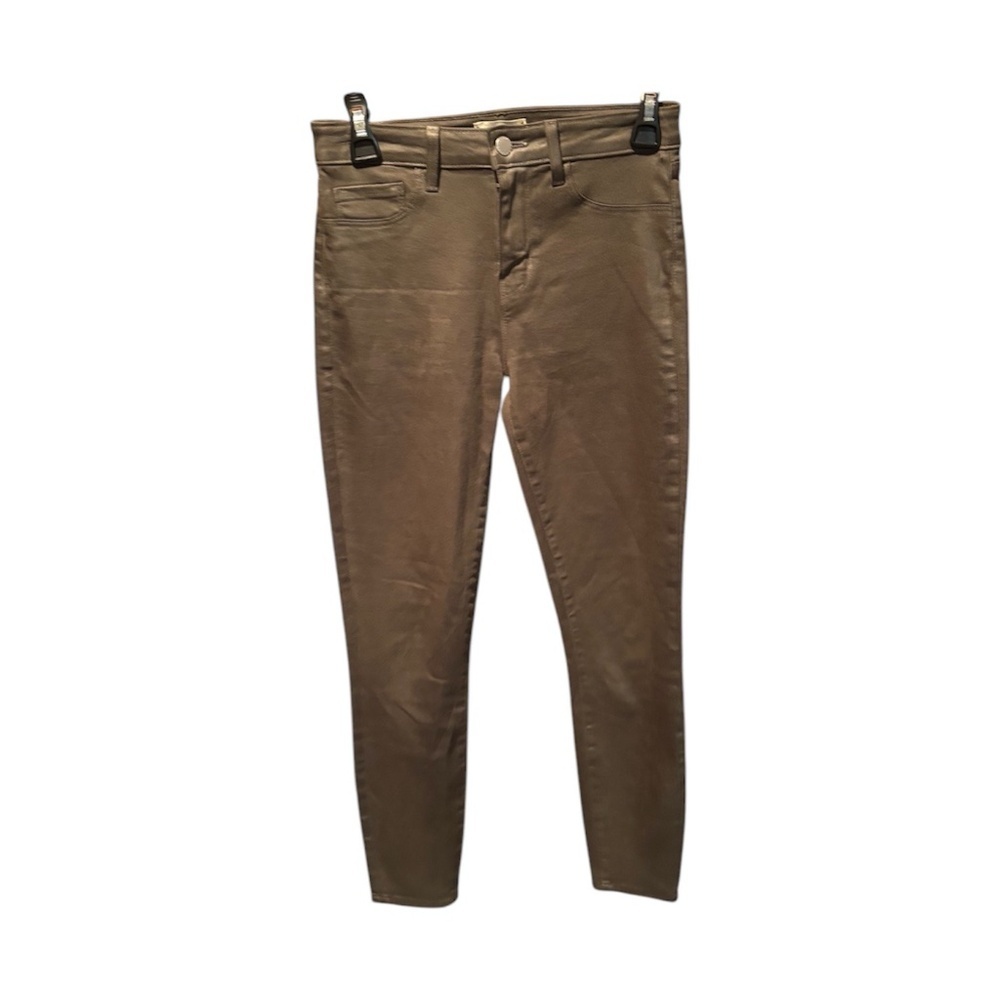 L'agence Margot High Rise Skinny Cropped Jeans in Ivy Green Coated Size 26